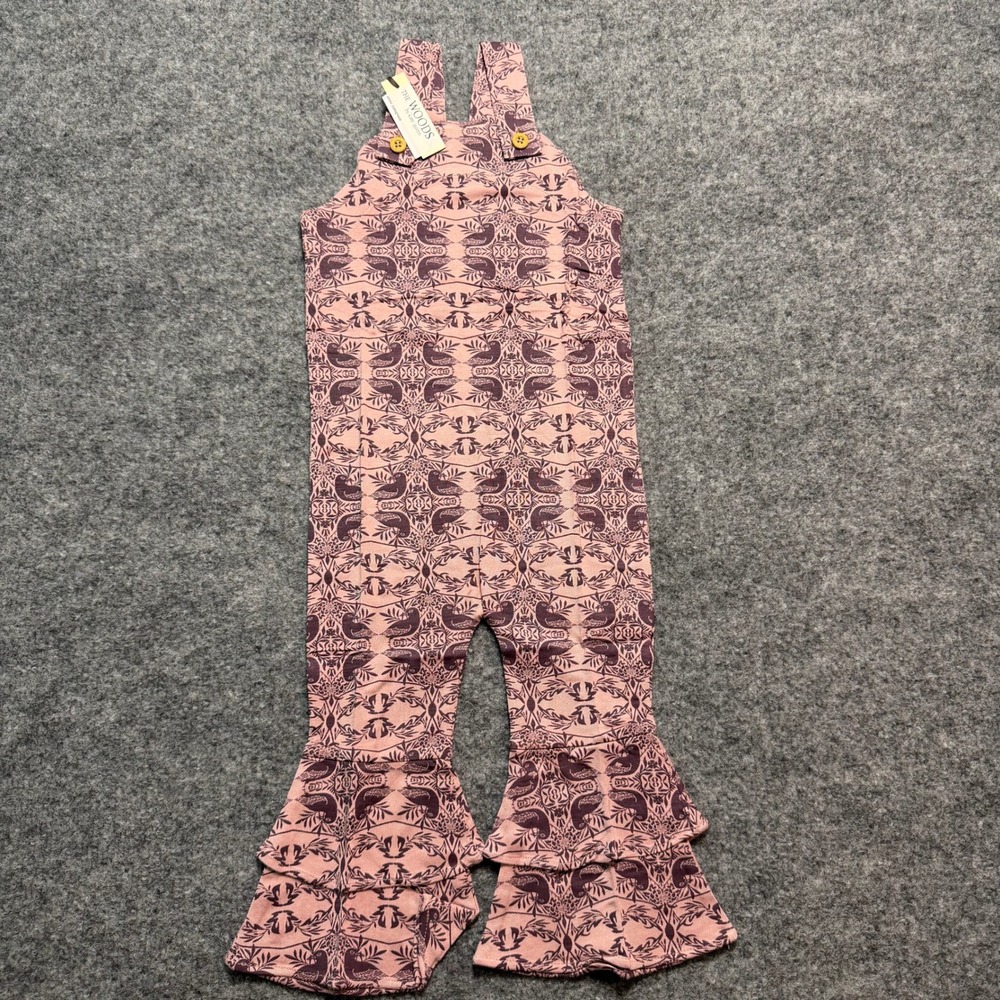 KATE QUINN The Woods Anne Jumpsuit Bird Nouveau Ruffle Bell Bottom 12-18 Months